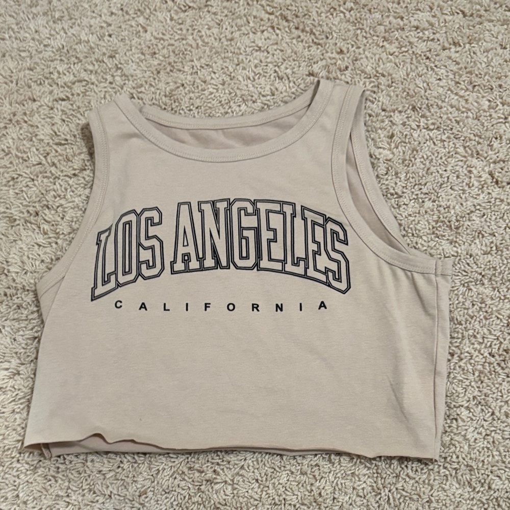 SHEIN Beige Graphic Muscle Tee